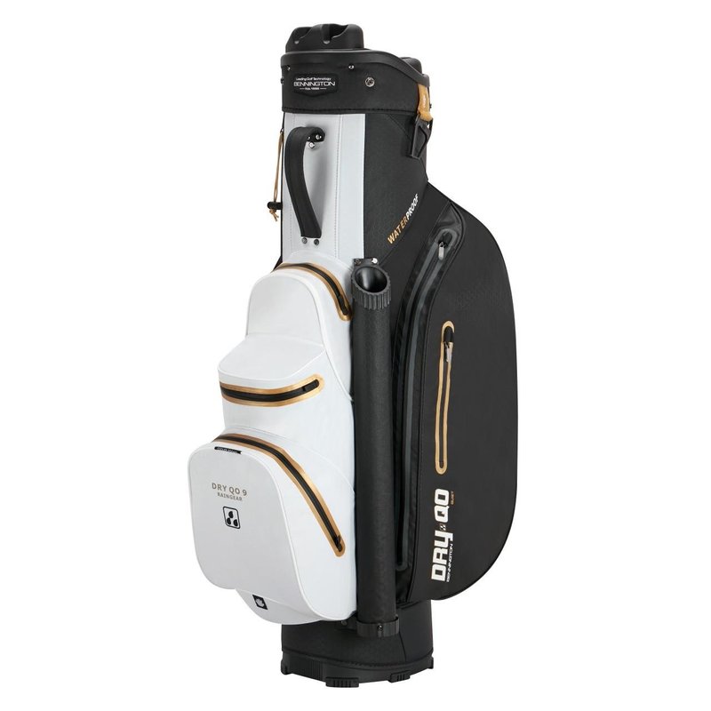 Bennington Dry QO 9 cart bag impermeable, negro/blanco/dorado