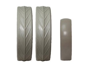 JuCad tires - 2 ruedas traseras, 1 rueda delantera, gris