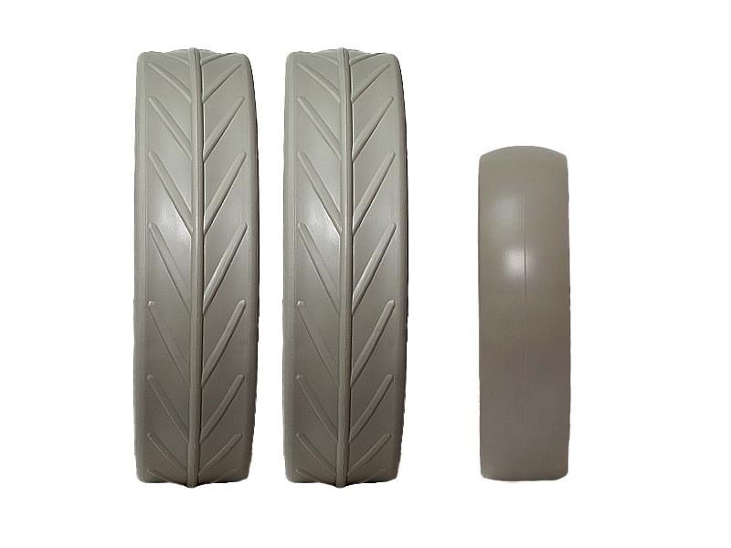 JuCad tires - 2 ruedas traseras, 1 rueda delantera, gris
