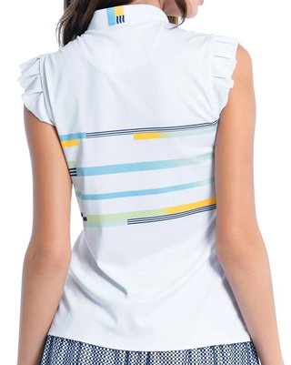 Lucky in Love Finish Line Sleeveless polo de mujer, blanco