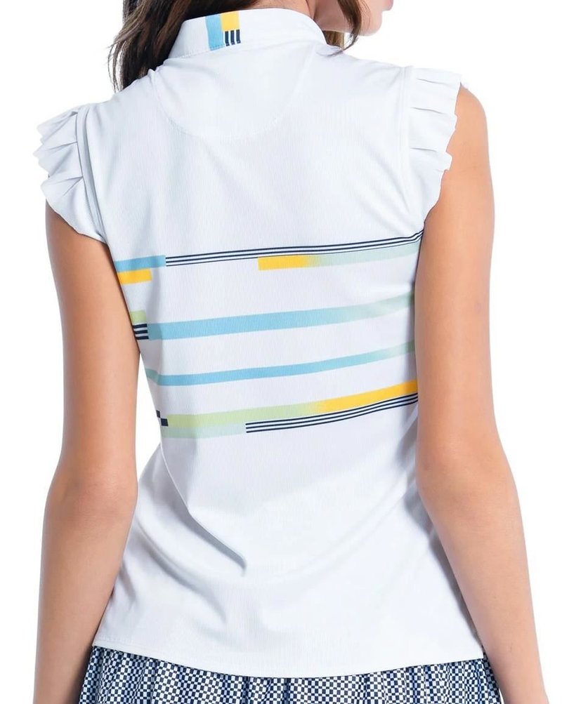 Lucky in Love Finish Line Sleeveless polo de mujer, blanco