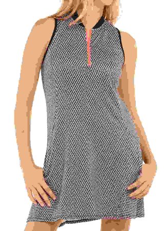 Lucky in Love Thatch Me Later vestido de golf, negro/blanco