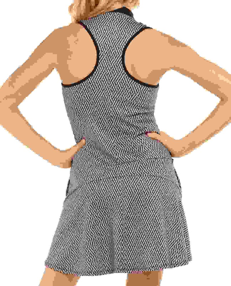 Lucky in Love Thatch Me Later vestido de golf, negro/blanco