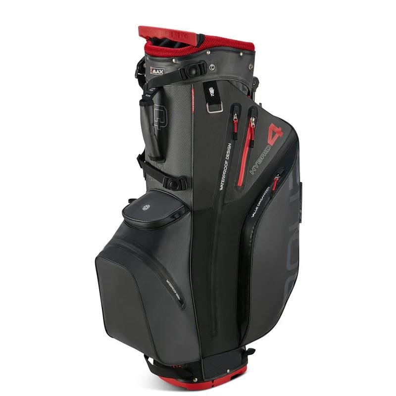 Big Max AQUA Hybrid 4 stand bag, negro/carbón/rojo