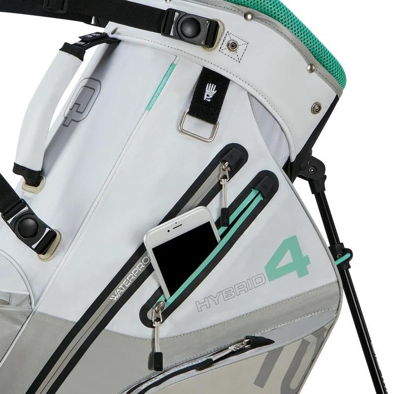 Big Max AQUA Hybrid 4 stand bag, blanco/gris/menta