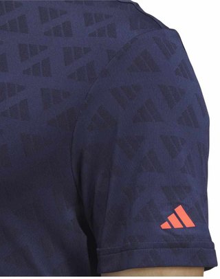 Adidas Adi Jacquard Mock polo de hombre, negro/azul marino
