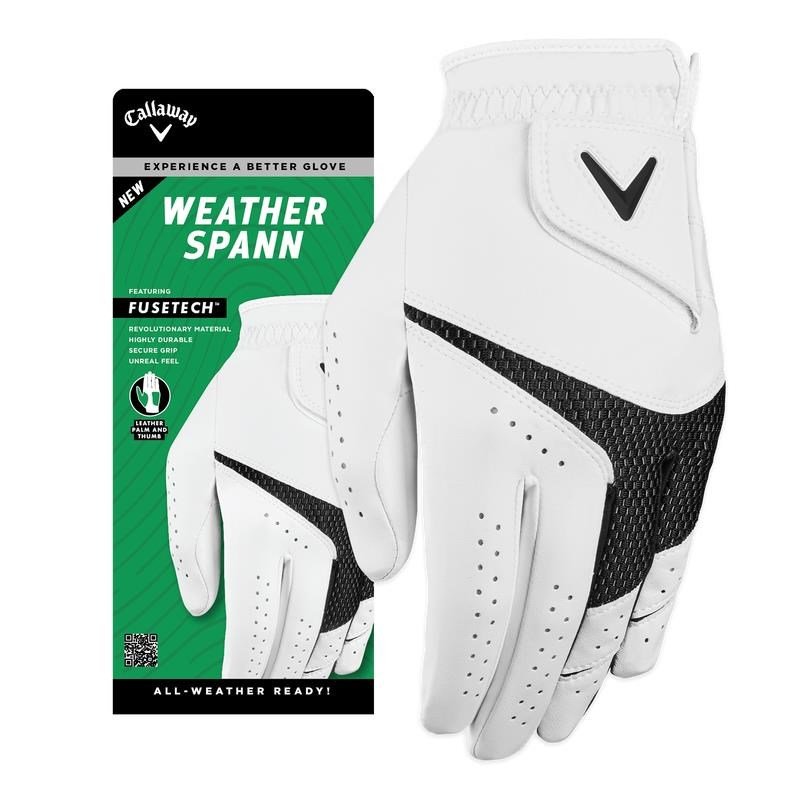 Callaway Weather Spann guante de golf para mujer, blanco