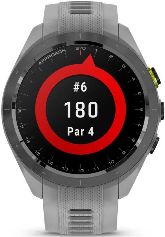 Garmin Approach S70 42 mm GPS Watch, ceramic lunette negro/correa silicona gris polvo