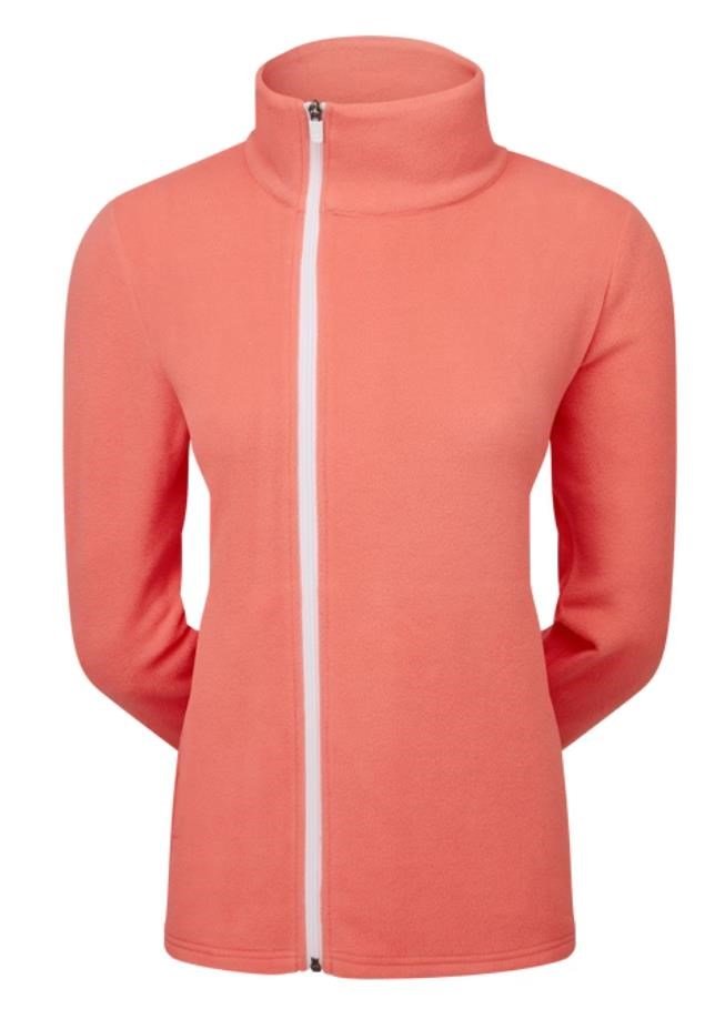 Footjoy Asymmetric Full-Zip Fleece sudadera de mujer, melocotón