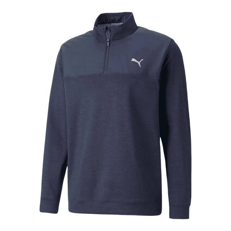 Puma Cloudspun Colorblock 1/4 Zip sudadera de hombre, navy blazer