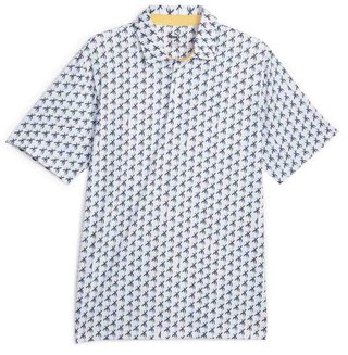 Puma Mattr Palms polo de golf para hombre, white glow/navy blazer