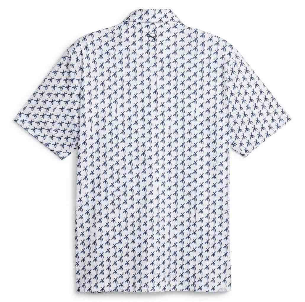 Puma Mattr Palms polo de golf para hombre, white glow/navy blazer