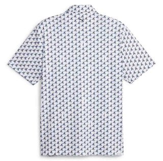 Puma Mattr Palms polo de golf para hombre, white glow/navy blazer