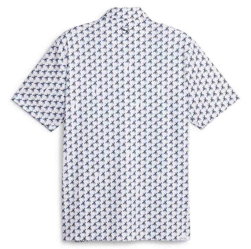 Puma Mattr Palms polo de golf para hombre, white glow/navy blazer