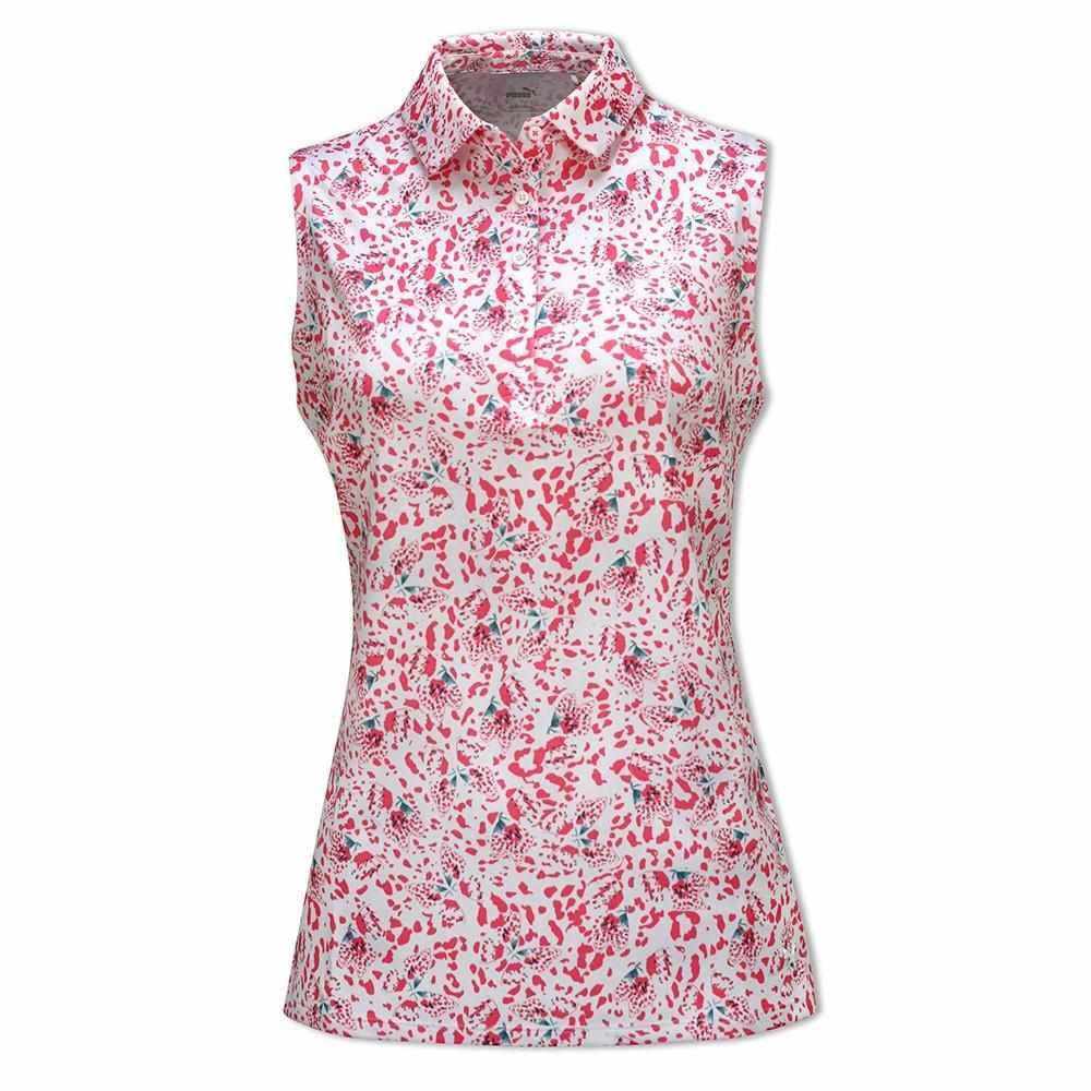 Puma Mattr Mariposa SL polo de mujer, strawberry burst/bold blue