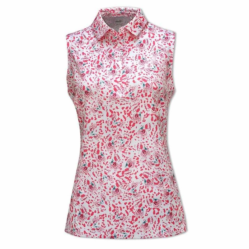 Puma Mattr Mariposa SL polo de mujer, strawberry burst/bold blue