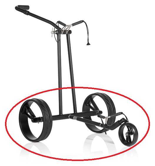 JuCad Complete Wheel Set (3) para trolleys eléctricos PHANTOM TITAN (llantas y neumáticos), titanium