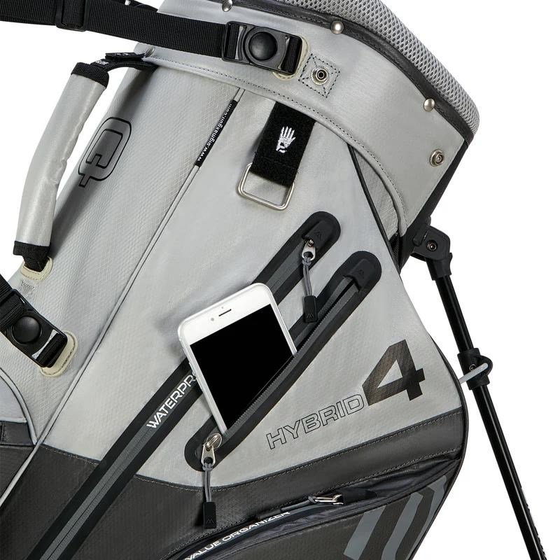 Big Max AQUA Hybrid 4 stand bag, gris/plata(negro)