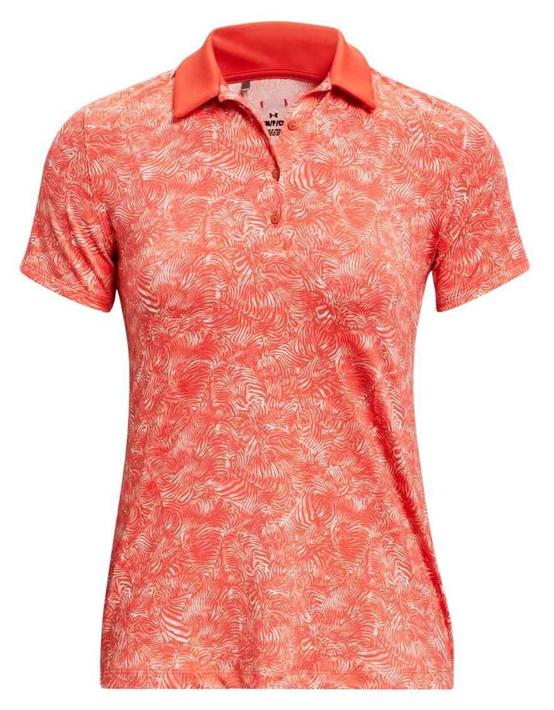 Under Armour Playoff polo de mujer, venom red/beta