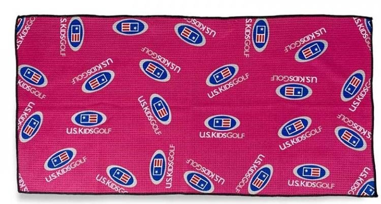 U.S. Kids Golf Multi Logo Microfiber toalla de golf, rosa