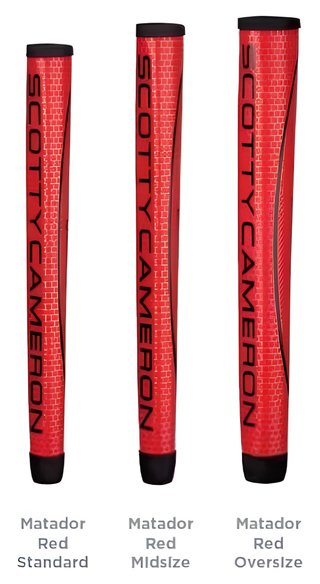 Scotty Cameron Matador putter grip, negro/rojo, mediano