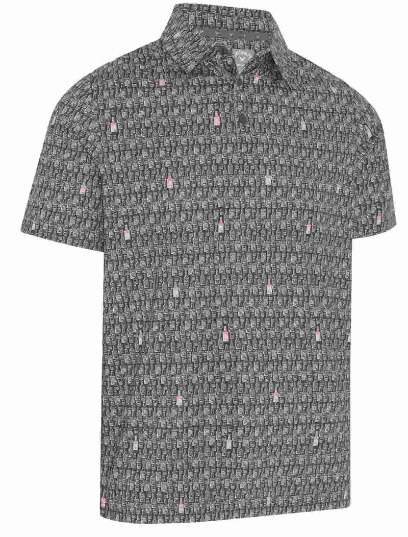 Callaway All-Over Scotch Novelty Print polo de hombre, asphalt