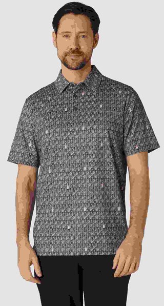 Callaway All-Over Scotch Novelty Print polo de hombre, asphalt