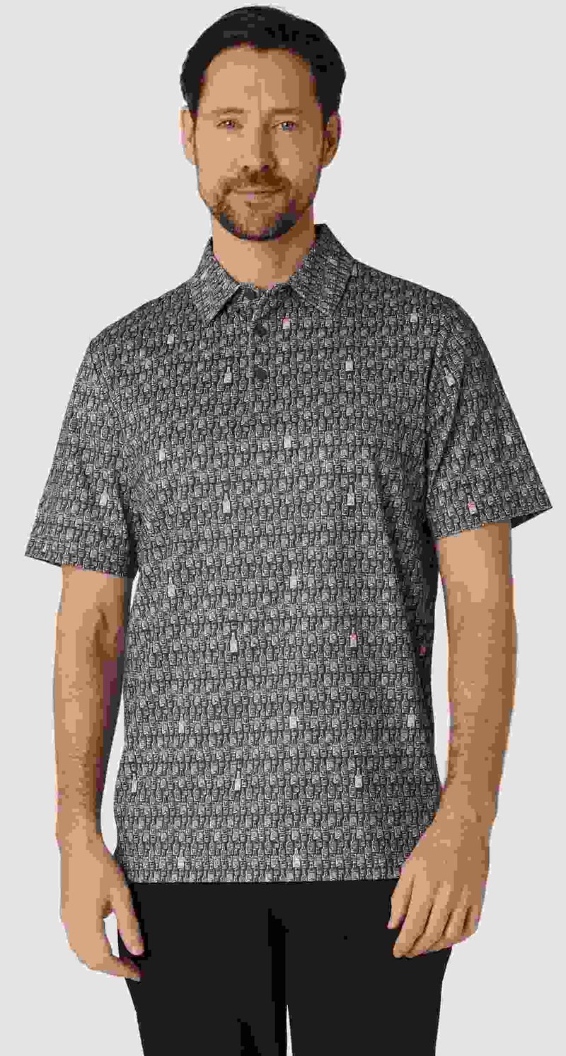 Callaway All-Over Scotch Novelty Print polo de hombre, asphalt