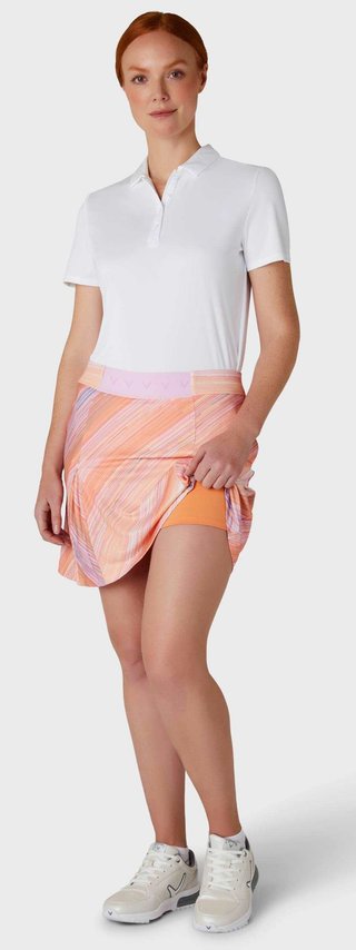 Callaway Striped Pleated 17" falda pantalón de mujer 2024, papaya