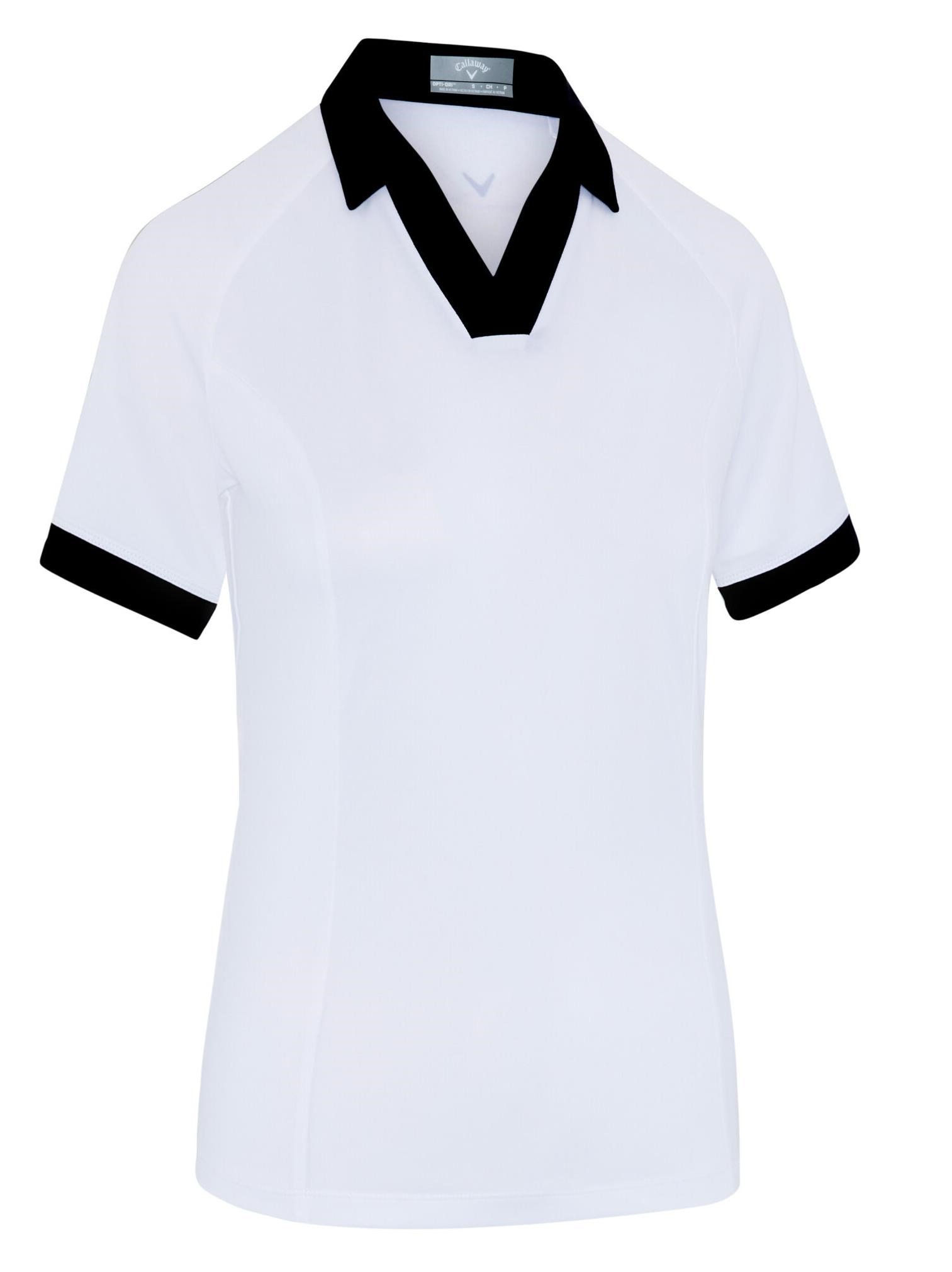 Callaway V-Placket Colorblock polo de mujer, brilliant white/caviar