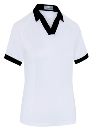 Callaway V-Placket Colorblock polo de mujer, brilliant white/caviar