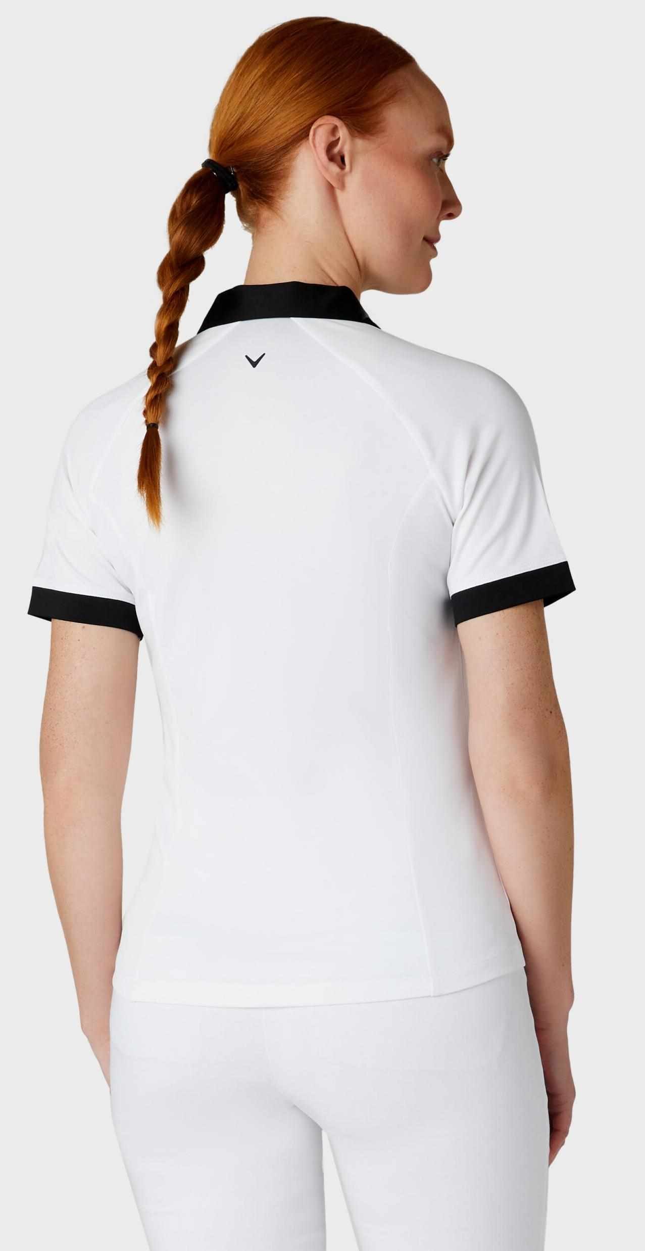 Callaway V-Placket Colorblock polo de mujer, brilliant white/caviar