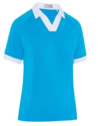 Callaway V-Placket Colorblock polo de mujer, vivid blue