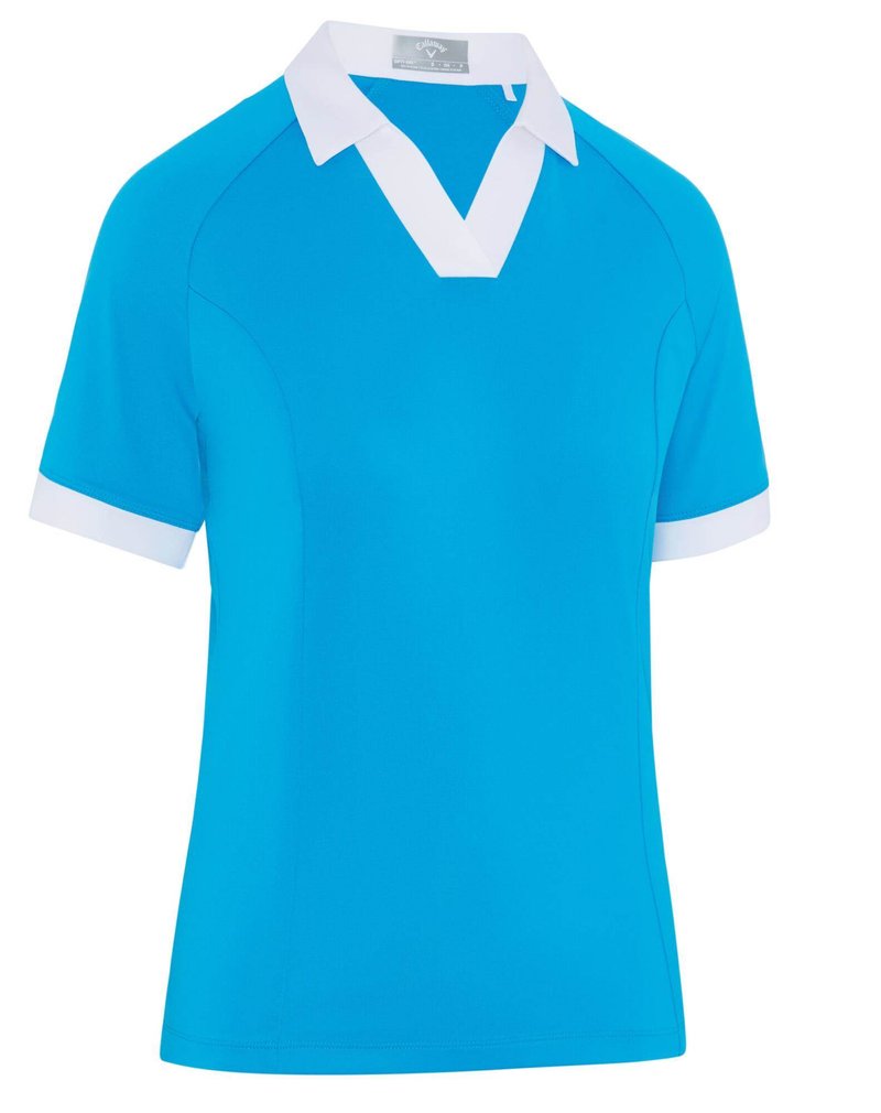 Callaway V-Placket Colorblock polo de mujer, vivid blue