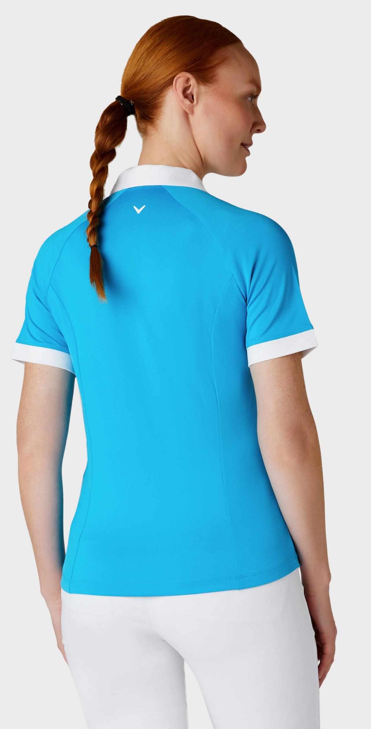 Callaway V-Placket Colorblock polo de mujer, vivid blue