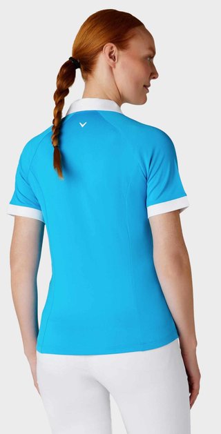 Callaway V-Placket Colorblock polo de mujer, vivid blue