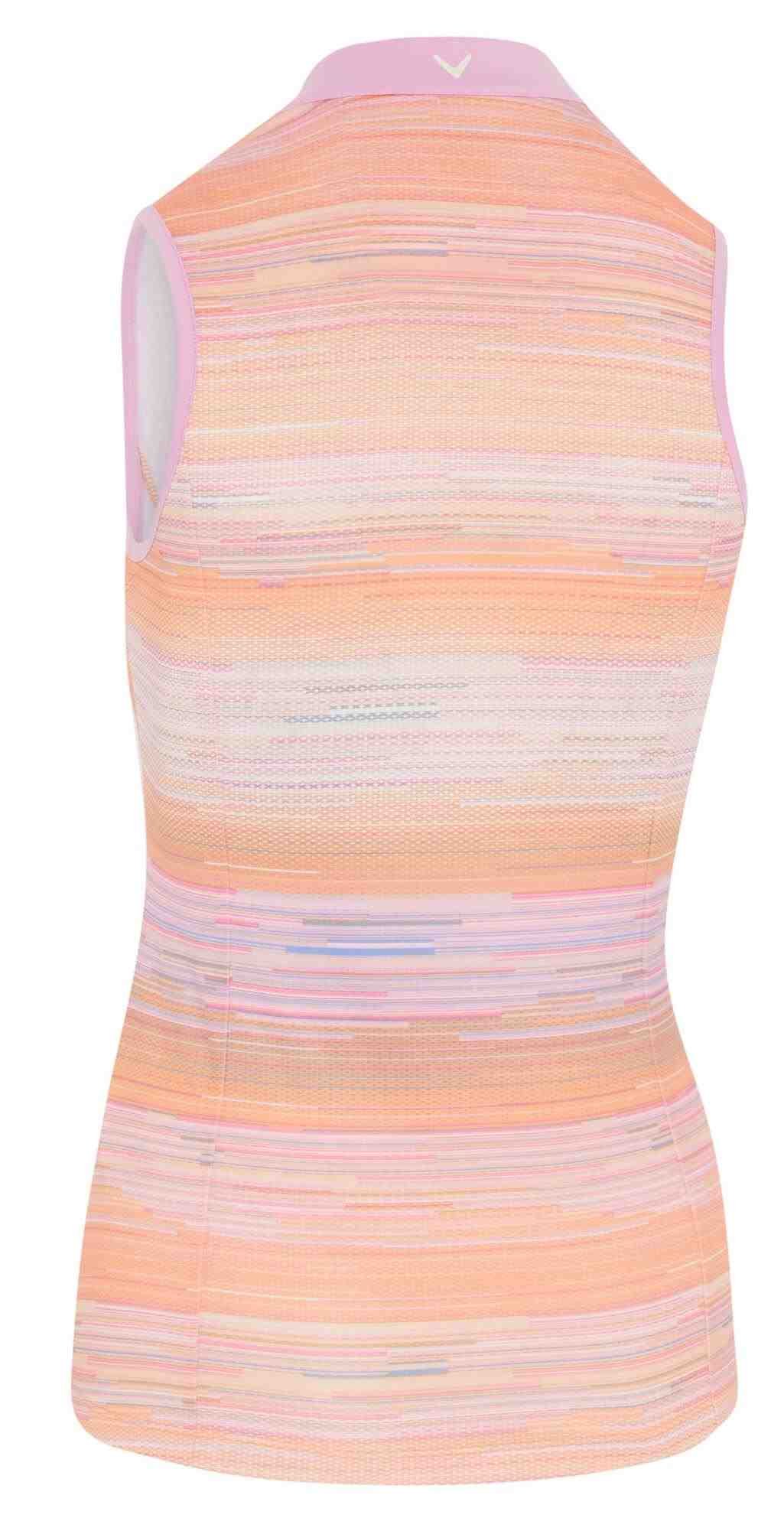 Callaway Striped Sleeveless polo de mujer, papaya