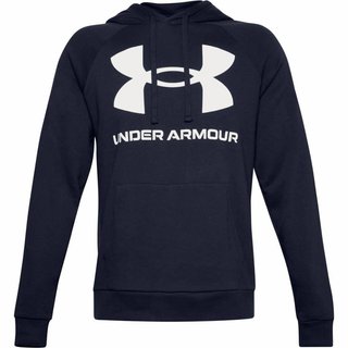 Under Armour Rival Fleece Big Logo sudadera con capucha para hombre, midnight navy