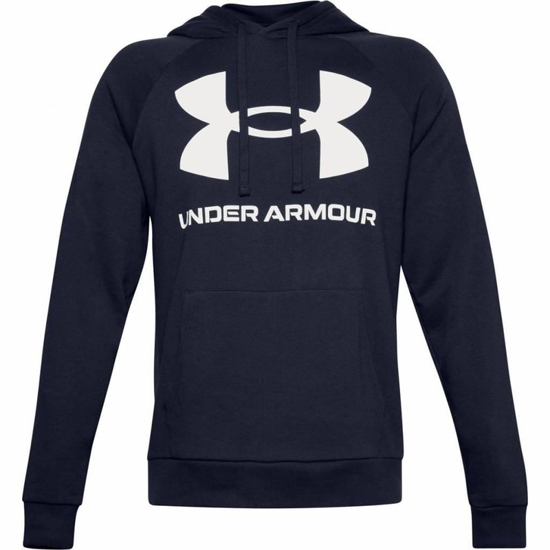 Under Armour Rival Fleece Big Logo sudadera con capucha para hombre, midnight navy