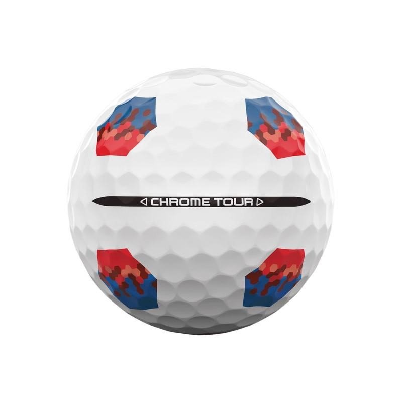 Callaway Chrome Tour TruTrack pelotas de golf, azul/rojo