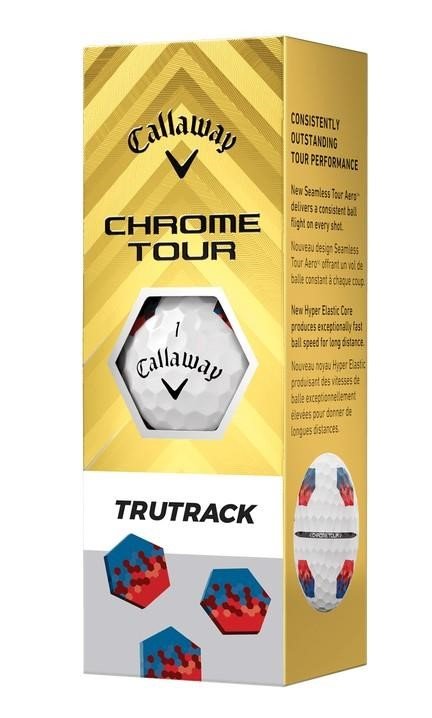 Callaway Chrome Tour TruTrack pelotas de golf, azul/rojo