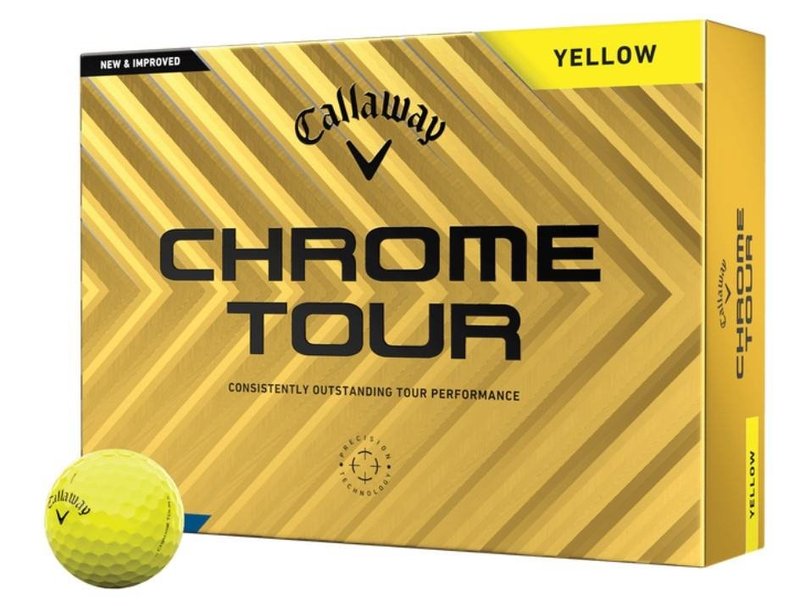 Callaway Chrome Tour 24 pelotas de golf, amarillas