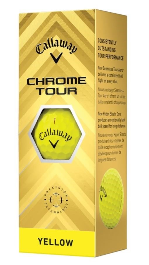 Callaway Chrome Tour 24 pelotas de golf, amarillas