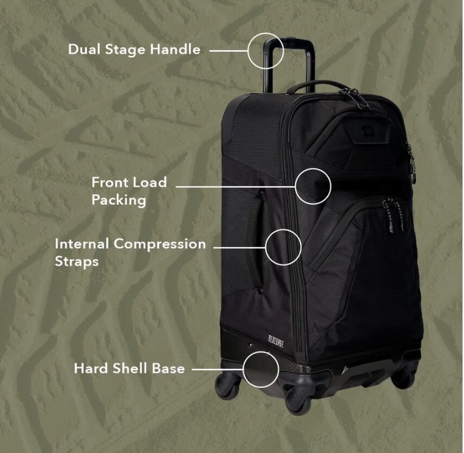Ogio Renegade 26" 4-Wheel Travel Bag 52L bolsa de golf, trébol de cuatro hojas