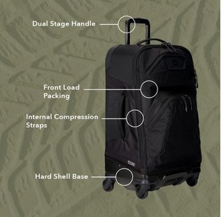 Ogio Renegade 26" 4-Wheel Travel Bag 52L bolsa de golf, trébol de cuatro hojas