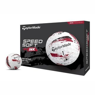 TaylorMade SpeedSoft Ink pelotas de golf (12 pelotas), rojas
