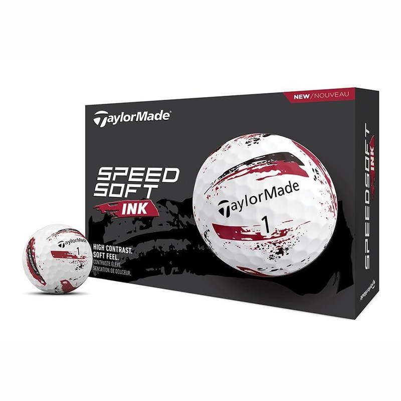 TaylorMade SpeedSoft Ink pelotas de golf (12 pelotas), rojas