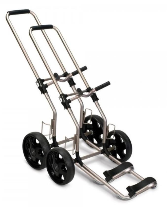Bag Boy Rental Dual Tube carrito manual, aluminio plateado