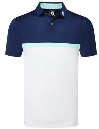 FootJoy Colour Block Lisle polo de hombre, blanco