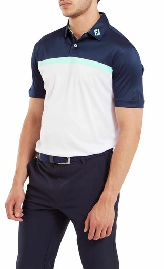 FootJoy Colour Block Lisle polo de hombre, blanco